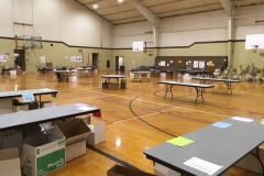 food collection room set up